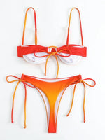 Underwired Gradient High Cut Bikini Female Swimsuit Women Swimwear Two-pieces Bikini Set Micro Thong Bathing Suit Swim Beachwear