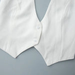 Elegant Halter Neck Backless White Tank Tops Women 2026 Summer Sexy Off Shoulder Buttons Crop Top High Street Lady Solid Vests