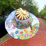 Multi-functional Travel Wide Brim Fan Sun Hats Foldable Bamboo Fan Hat Summer Sunshade Anti-squat Caps Fashion