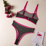 2026 Lingerie Set Polka Dot Sexy Women Underwear See Through Bra and Panty Set Intimate fluorescent Green 2 Piece Sexy Outfits