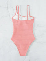2026 Plain One Shoulder Swimsuit One Piece Solid Swimwear Women Sexy Bathers Bathing Swimming Swim Suit Female Beachwear