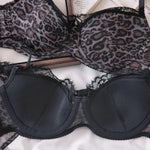 Leopard Print Bra for Women Sets High Quality Backless Sexy Hot Bra Brief Sets Lace Push-up Underwear Women's Intimates