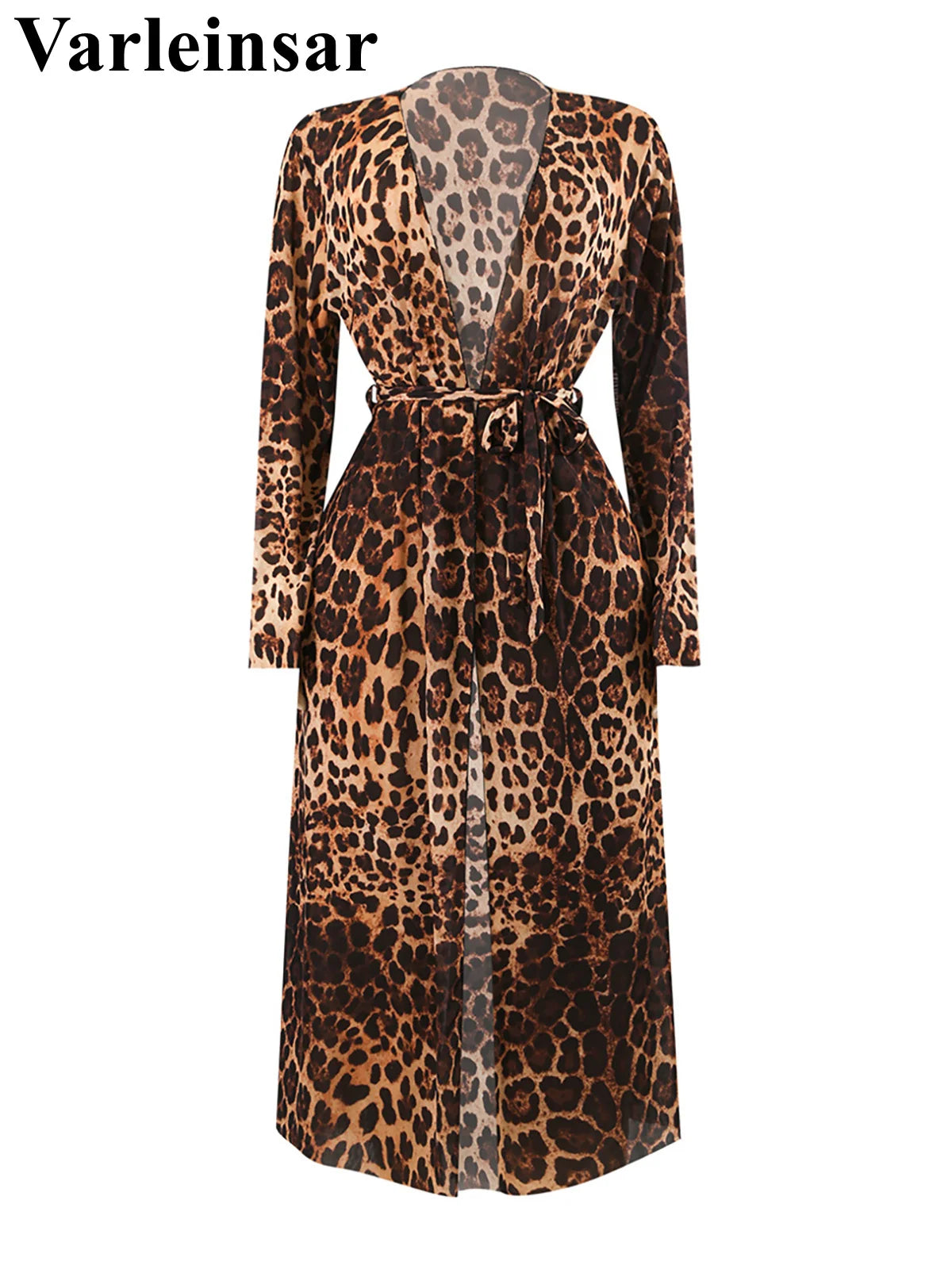 S - XXL With Cover Up Long Sleeve Leopard Printed Women Swimwear One Piece Swimsuit Female Padded Bather Bathing Suit Swim V7353