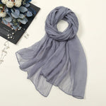 Solid Color Chiffon Scarf Fashionable Lightweight Neck Scarf For Women Summer Neck Sun Protection Silk Scarf Shawl 170*70cm