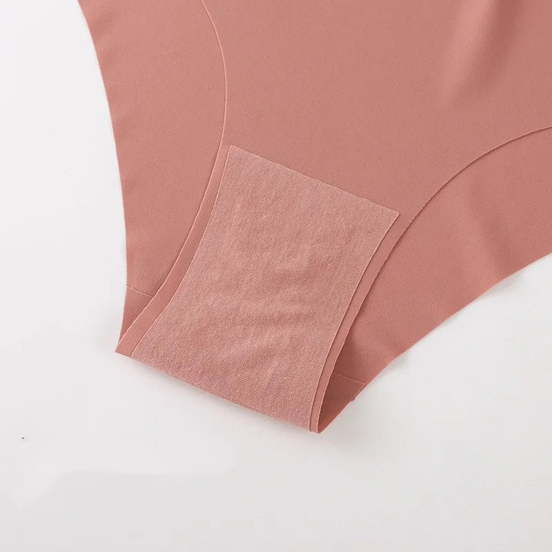 2Pcs/Set Ice Silk High Waist Briefs Panties Women Stretch Underwear Seamless Panties Female Underpants Sexy Lingerie XS-XL