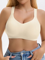 Women Solid Color Wire-Free High Comfort Yoga Sports Bra, Seamless One-Piece Invisible Underwear, Y-Shaped Beauty Back Elastic