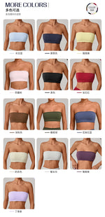 Padded Backless Bandeau Sports Bra Gym Women Crop Tube Top Seamless Yoga Top Sexy Workout Sportswear Push-up Fitness Underwear