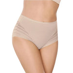1PC Women Mid-Rise Striped Mesh Shaping Briefs Anti-Chafing Shapers Tummy Control Panties Under Skirt Plus Size Underwear M-3XL