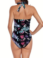 ZTVitality Women Halter Tankini Set Print Two Piece Swimsuit 2025 New Arrival Biquini Padded Bra Sexy Swimwear Summer Beachwear
