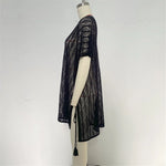 Sexy Short Sleeve Hollow Out Crochet Knitted Tunic Beach Cover Up Cover-ups Beach Dress Beach Wear Beachwear Female Women K6686