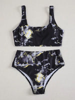 Sport Bikini Set Sexy Women Swimsuit Push Up High Waist Marble Blooming Print Swimwear Female Bathing Suit Banadores Mujer 2026