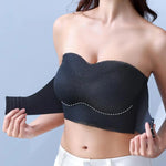 Women Bra Anti-slip Push Up Front Closure Invisible Tube Top Bra Solid Color Elastic Lady Bandeau Bra Women Underwear