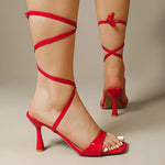 High Heels Sandals for Women Ankle Cross-Tied Stiletto Heeled Party Shoes WomanSandalias