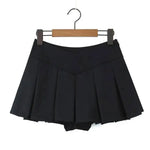 2026 Spring/summer New High Waisted Pleated Skirt Women's Spicy Girl Solid Color Slim A-line Wrap Hip Short Skirt A45S