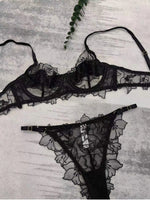 MOYISU Pure Desire Sexy Ultra-thin Big Chest Small Anti-sag Bra Cover Set Summer Embroidery Lace Red Year Life Underwear Woman