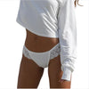 See-through Mesh Yarn Women's T-back Embroidery Lace Edge Ladies Thongs Sexy Low-waisted T-pants Seamless Female G-string