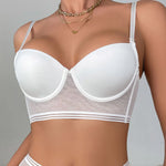 Sexy push-up bra plus size big chest bra with underwire lace underwear backless u bra solid T-Shirt bra summer