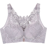 Women's Rose Floral Lace Bra Wireless Bralettes No Underwire Comfort Push Up Lingerie Sexy Ladies Underwear Plus Size 44e