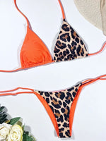 Halter Splicing Leopard Bikinis 2026 Satin Bikini Female Swimsuit Women Swimwear Two-pieces Bikini Set Micro Bathing Suit Swim