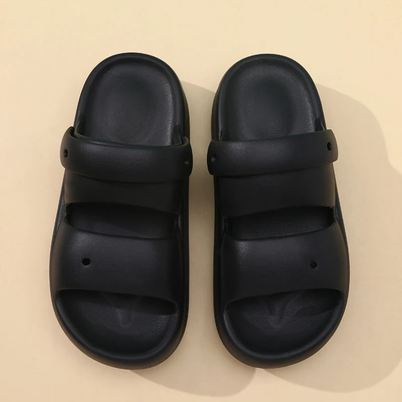 Women Summer Platform Sandals Thick Sole Home Street Slippers Soft EVA Girls Student Daily Walking Shoes 2 Way Wear Sandalias
