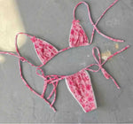 2026 Floral Print Halter Strappy Bikini Female Swimsuit Women Swimwear Two-pieces Bikini Set Bow Knotted Bathing Suit Swim Lady