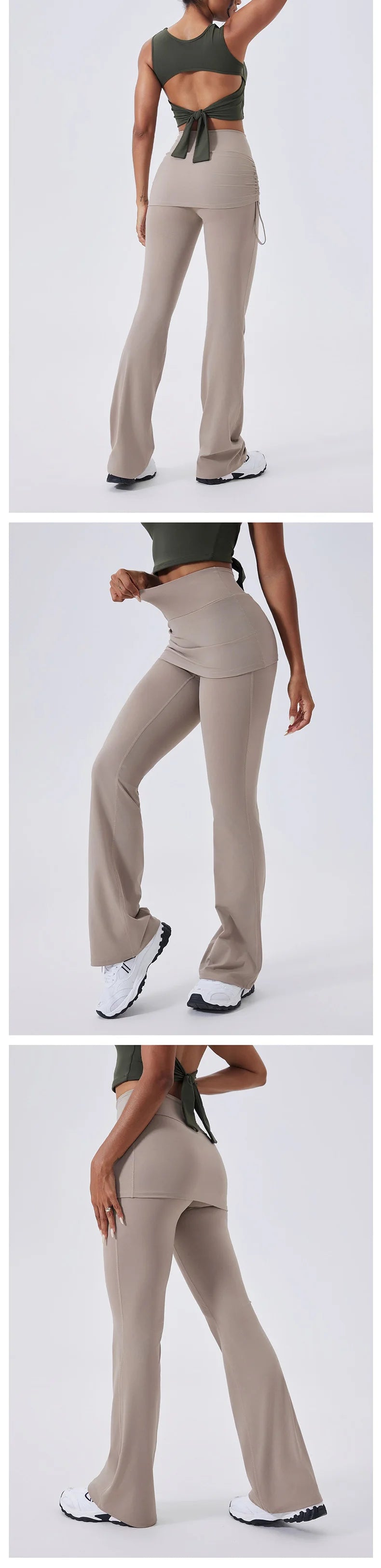 Flare Leggings Women Yoga Pants Bell-bottoms Yoga Trousers High Waist Fitness Pants Stretch Gym Wide Leg Yoga Leggings