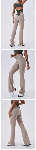 Flare Leggings Women Yoga Pants Bell-bottoms Yoga Trousers High Waist Fitness Pants Stretch Gym Wide Leg Yoga Leggings