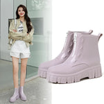 Women Thick Soled Rain Boots Non-Slip Fashion Outdoor Wear-resistant Rubber Waterproof Shoes Women Jelly Soft Soled Rain Boots