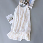 2026 Summer New Style Nightdress Ladies 100% Cotton Crepe Thin Vest Suspender Skirt Loose Long Skirt Sweet And Cute Home Skirt