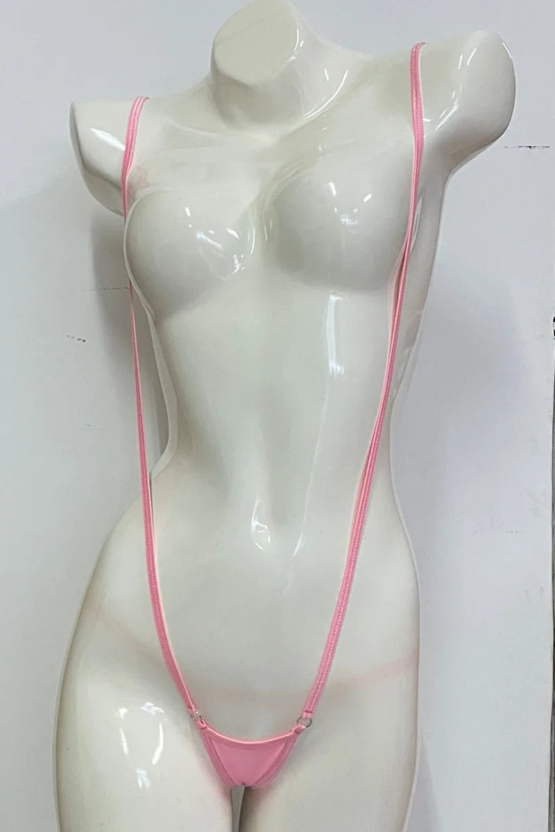 DEKA BikiniWomen Transparent Swimwear See Through Bodysuit Sheer Erotic Lingerie One Piece Swimwear Halter Backless G-string