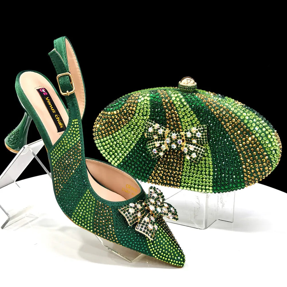 DoershowAfrican fashion Italian Shoes And Bag Sets For Evening Party With Stones coffee Italian Handbags Match Bags! Ho1-1