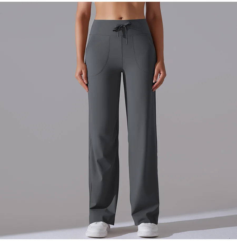 New Yoga Straight Leg Sweatpants Straight Leg Women's Loose Tracksuit Pants Wide Leg Outdoor Gym Running Casual Tracksuit Pants