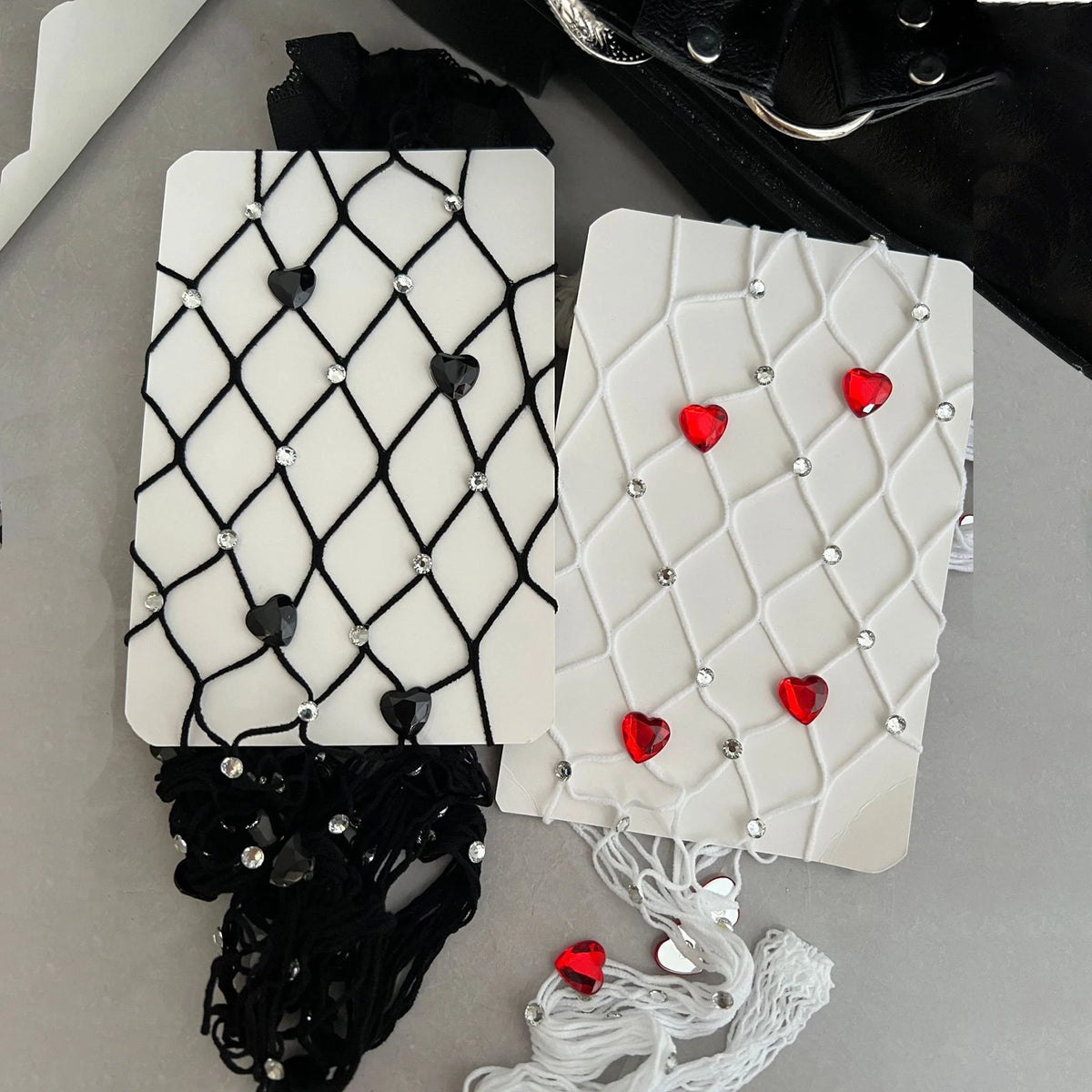 Women Heart Rhinestone Fishnet Tights Sweet Sheer Pantyhose Elastic Slim Fit Stocking Tights