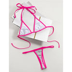 Sexy Halter Extreme Mini Micro Thong Bikini Women Swimwear Female Swimsuit Two-pieces Bikini Set Bather Bathing Suit Swim V4870
