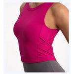 Women's Quick-Drying Breathable Yoga Vest for Fitness And Pilates Tight-Fit Exercise Top with Fixed Chest Cushion