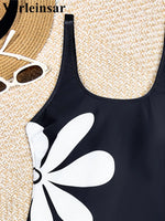 S - XL 2026 Flower Printed High Leg Cut Women Swimwear One Piece Swimsuit Female Monokini Padded Bather Bathing Suit Swim V8231