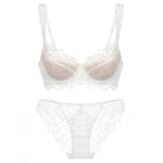 Europe Sexy Lace Embroidery Women Lingerie Set French Thin Cup Push Up Bra SummerBreathable Plus Size D Cup Underwear Bra Sets
