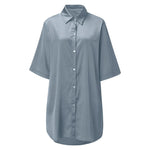 New Women's Solid Color Silky Comfortable Soft Pajamas Sexy Short Sleeve Nightshirt Smooth & Skin-Friendly Home Sleepwear Lounge