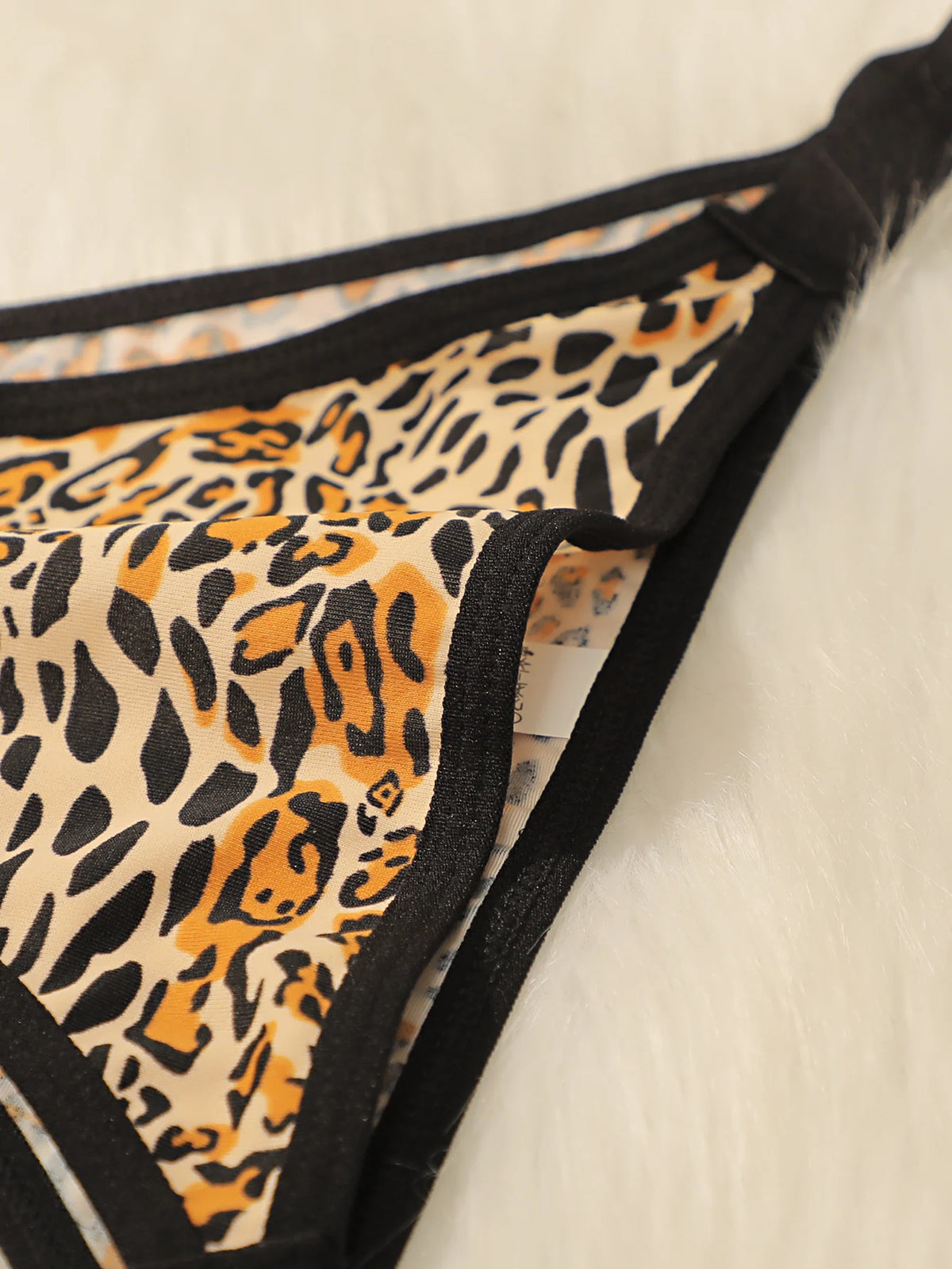 Women's sexy leopard print underwear with low waist and seamless hollow out easy to wash and dry close fitting underwear C2385