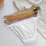3Pcs/Set Ice Silk Panties Women Low Rise Briefs Brazilian Panties Solid Color Underwear Female Underpants Sexy Lingerie S-XL