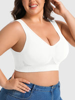 Women's Single Pack Plus Size Yoga Sports Bra, Breathable Hollow Mesh Back Closure Outer Wear Bra for Yoga Pilates All Seasons