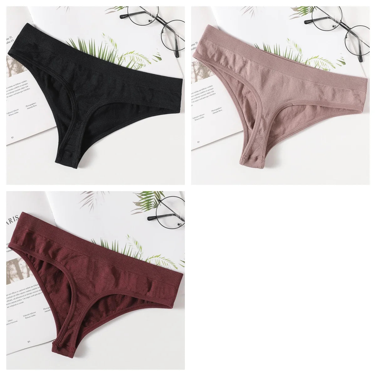 3PCS/Set Seamless Thongs Women Panties G-String Sport Underwear Female Sexy Lingerie Low Waist T-Back Underpants M-XL Intimates