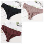 3PCS/Set Seamless Thongs Women Panties G-String Sport Underwear Female Sexy Lingerie Low Waist T-Back Underpants M-XL Intimates