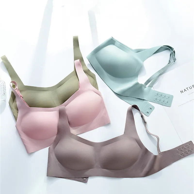 Push Up Bras For Women Square Neck Bra Tops Seamless Wire Free Underwear Bralette Sexy Lingerie Invisible Intimates S-XL