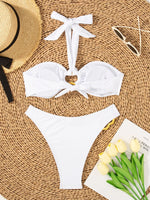 Ring Link Bikini 2026 Women Halter Swimsuit Solid Sexy Beadeau Swimwear Female Bathers Bathing Swimming Swim Suit Beachwear