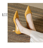 Patent Leather Fashion High Heels 2026Pointed Toe Pumps Elegant Woman Heeled Shoes Shallow Mouth Candy Colored Sexy Single Shoes
