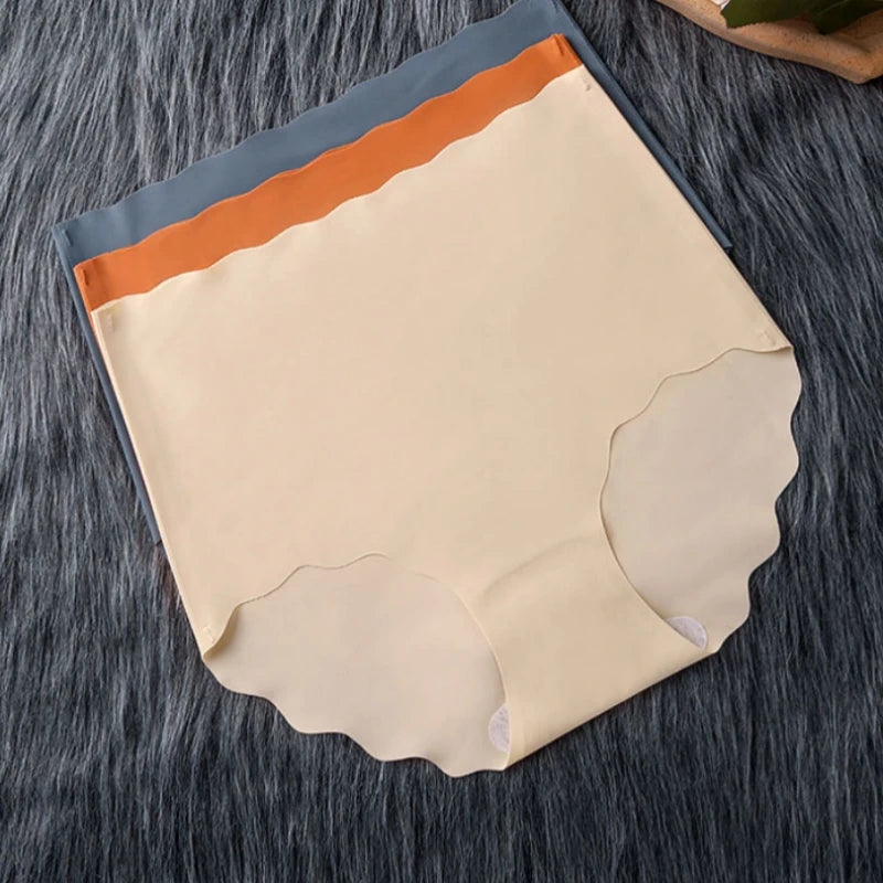 10Pcs/Set Panties Women Seamless Briefs Ice Silk High Rise Panties Female Underpants Solid Comfy Underwear Lingerie