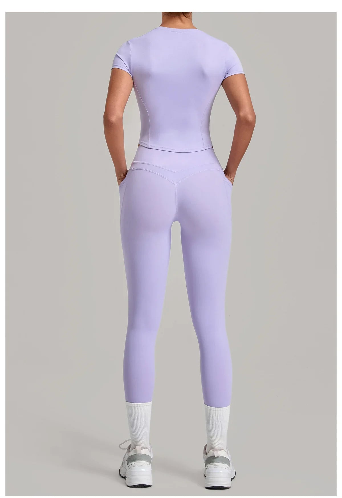 Women's Seamless Yoga Sets Sports Fitness Hip-lifting High Waist Pants Slim Fit Short-sleeve Suits Workout Running Training Sets