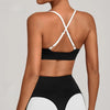 Yoga Bra with Adjustable Shoulder Straps Sports Bra with Shock-absorbing Color Blocking Outdoor Fitness Top for Women