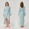 Luxury Long Bridal Morning Robe for Women, Elegant Wedding Dressing Gown Soft Stylish Home Bathrobe Sleepwear Loungewear